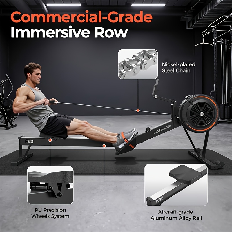 2026 new rowing machine for   adjustable air   rower machines with self powered monitor 53 7     seat   suitable for men women Product details 5