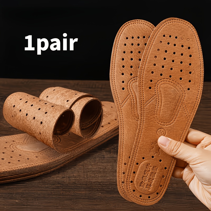 TEMU 1 Pair Casual Shoe Insoles - Breathable Sweat-absorbing, Brown, Comfortable Insoles, Suitable For Women Men