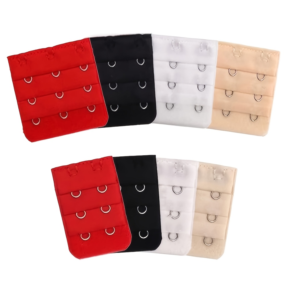 8pcs Set Of Bra Extenders - Bra Extenders - And 3 Hooks In - Bra Hooks - Bra Extension Pieces - Mixed Colors Of Red, White, Black, And Beige