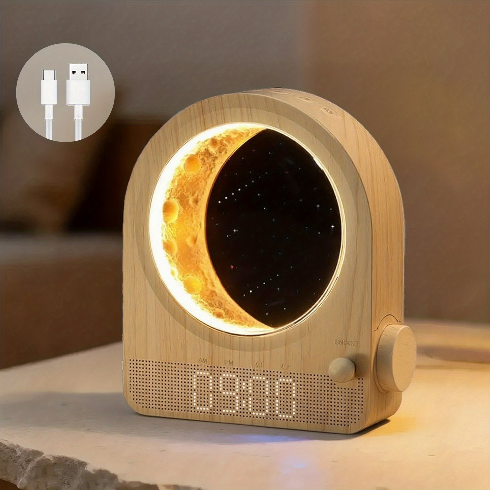 Image of Sunrise Alarm Clock, White Noise Machine And Meteor Moonlight - 10 , Dual Alarms, 30/60/ Timer, Easy - Bedroom Gift For Adults/women