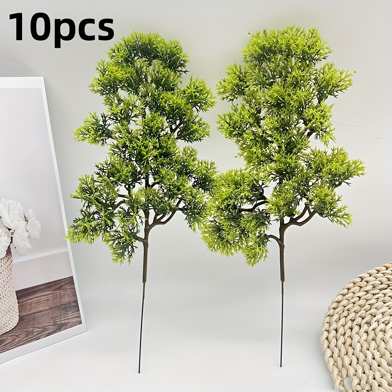 

10pcs Artificial Pine Needles, 3d Plastic Crafts, Scenery Accessories For Model Making & Hobby, Building Scene Assembly Model Collectibles