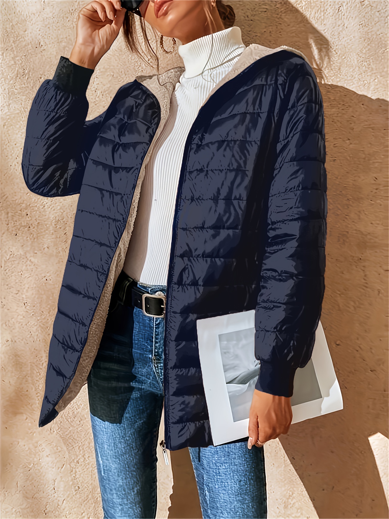 abrigo capucha forro polar mujer chaqueta invierno Temu Peru