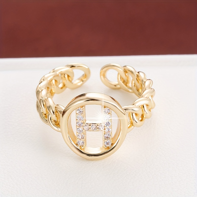 Chain Letter Set with Zirconium Ring for Women