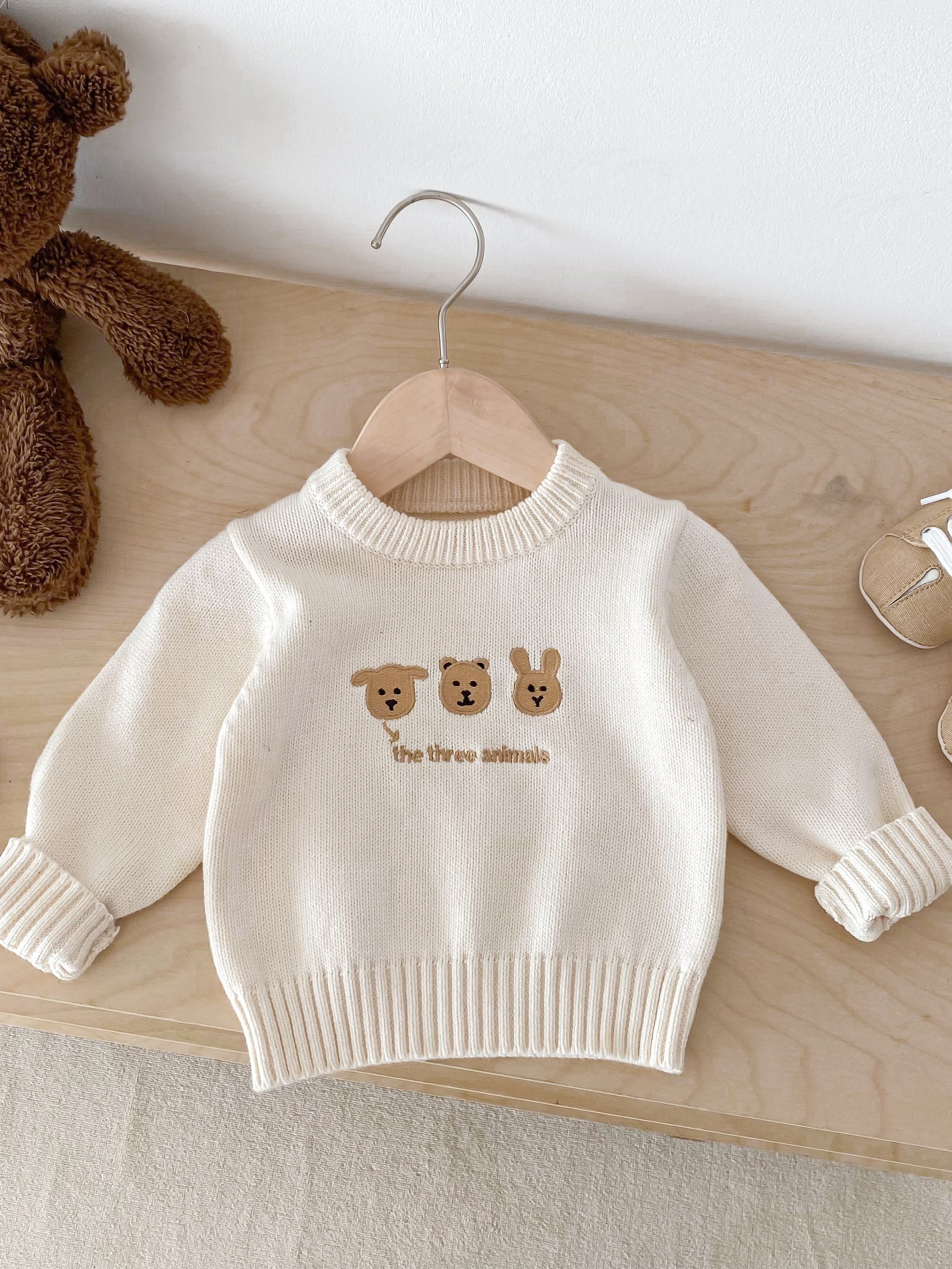 baby girls cozy animal print sweater soft knit long sleeve Temu