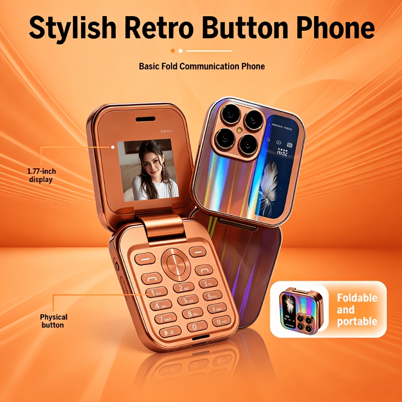 item picture 2026 new mini foldable 2  phone ultra light pocket sized with type c charging stable clear calls one click sos flashlight basic calls texts for   practical holiday birthday gift