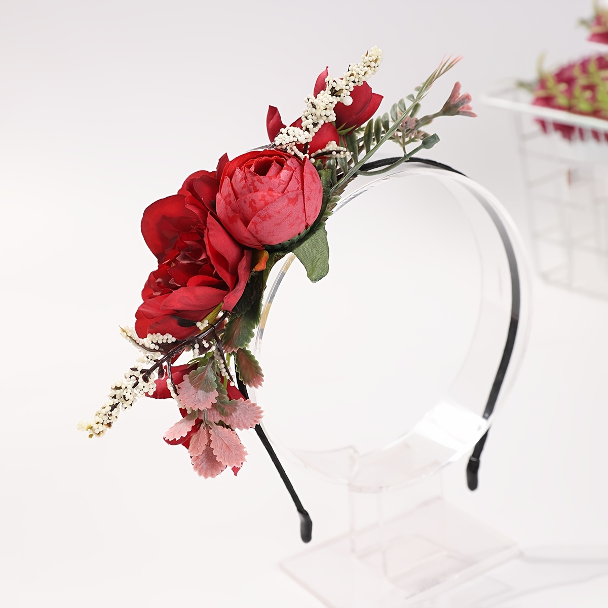 TEMU 1 Bohemia Simulación de Flores , Super Series, para Viajes, Fotos, Adornos para el Cabello, Disfraz de Mujer, Sombrero