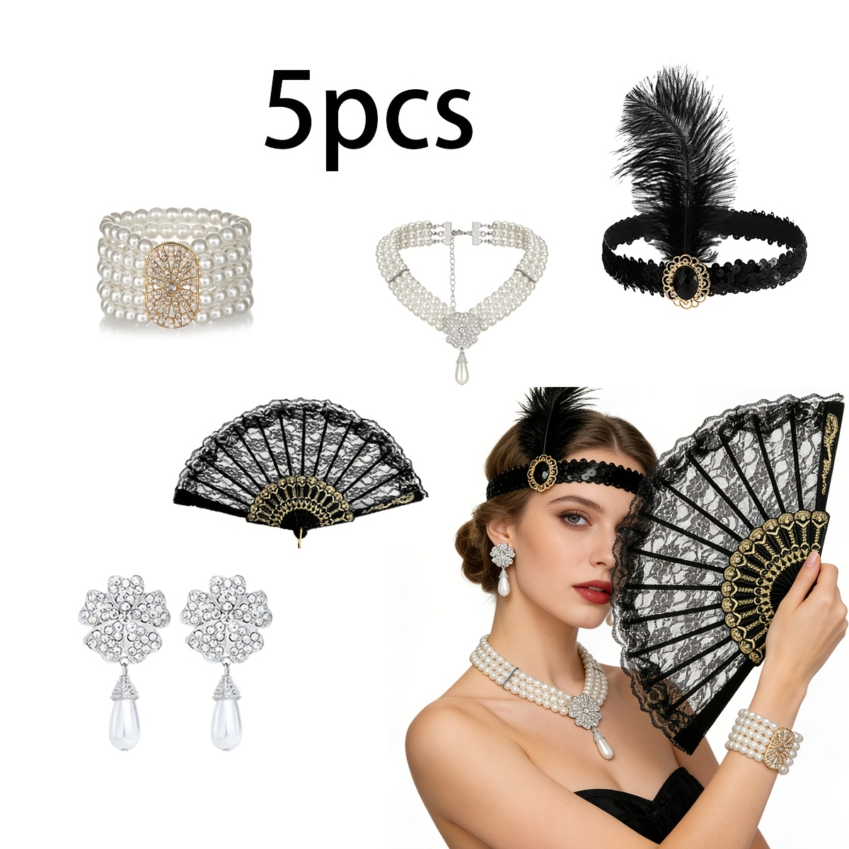 5pc Vintage Elegant Accessory Set for Women