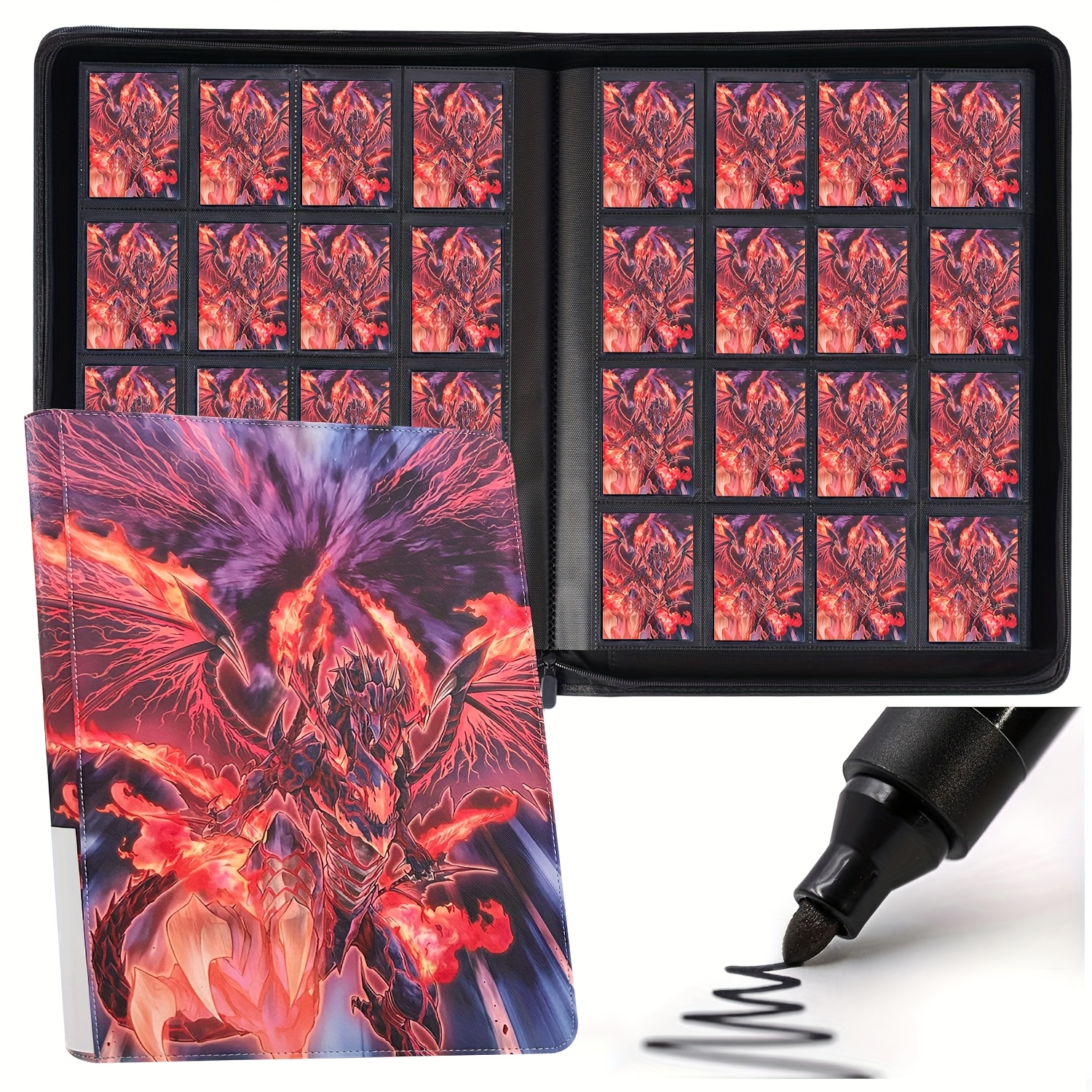 16 card binder Amazon.com: 16 Pocket Card Binder, 1000+ Premium Zip Trading Card Binder,  Double Sided Pocket Card Binder Album, Ringless Card Folder for MTG, TCG,  Sports Card (Blue, 16Pockets) : Toys & Games