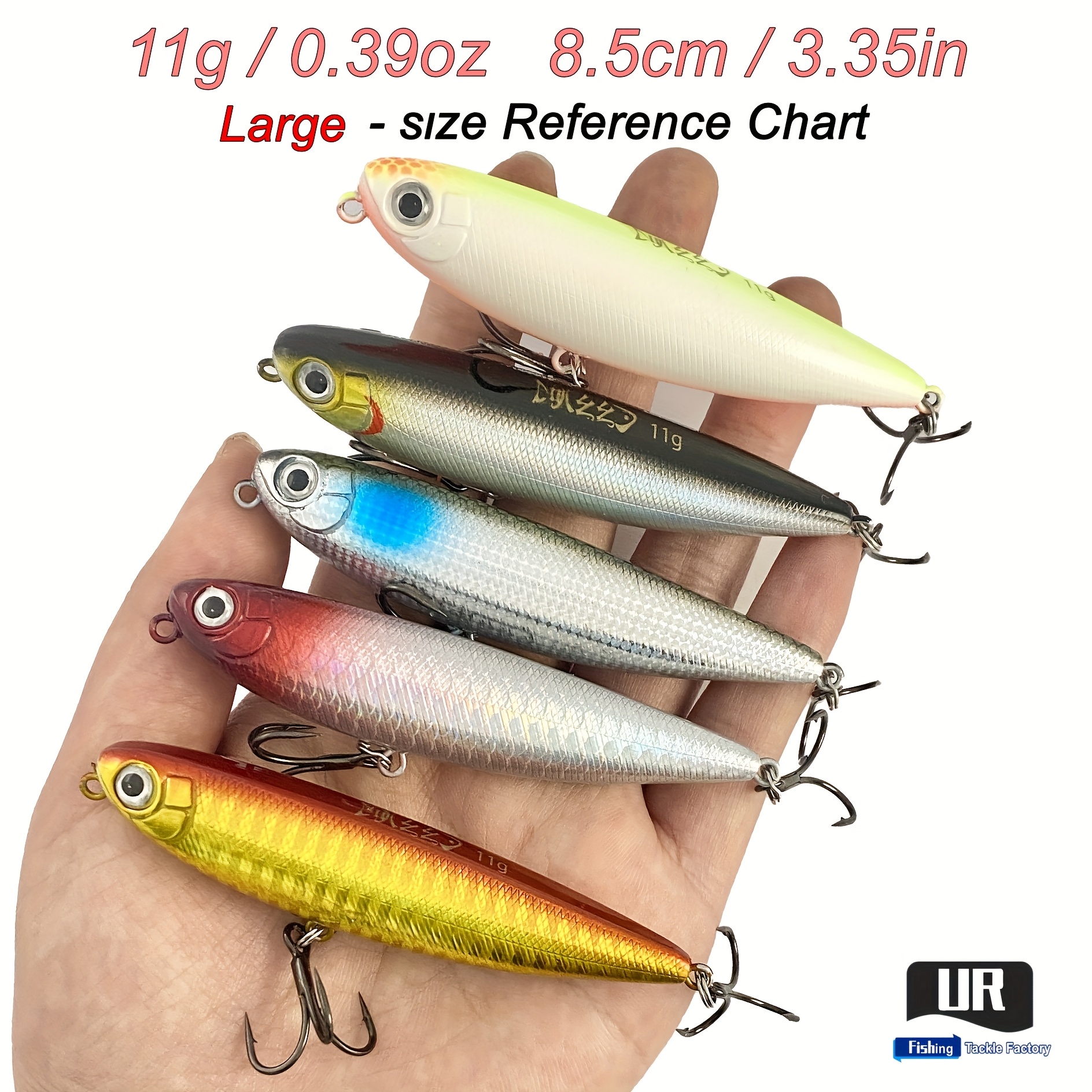 5pcs walk dog topwater pencil lures built in ball - Temu