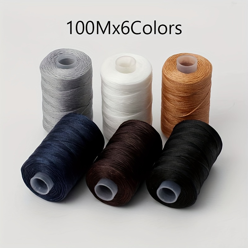 

High Strength Polyester Waxed Thread 150d Braided Leather Sewing Line 100m/spool For Hand Sewing And Crafts - 0.8mm