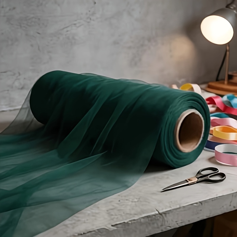 TEMU 1 Roll Retro Elegant Dark Green Tulle, 30/40 Meters Wedding Arch Decoration, Various Theme Party Decorations, Graduation Ceremony, Bridesmaid