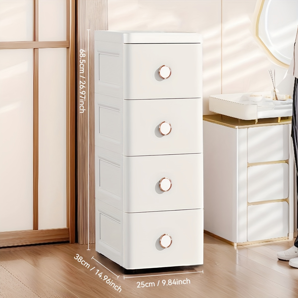 Zero-Footprint Ultra-Deep Bath Cabinet with Storage Drawers
