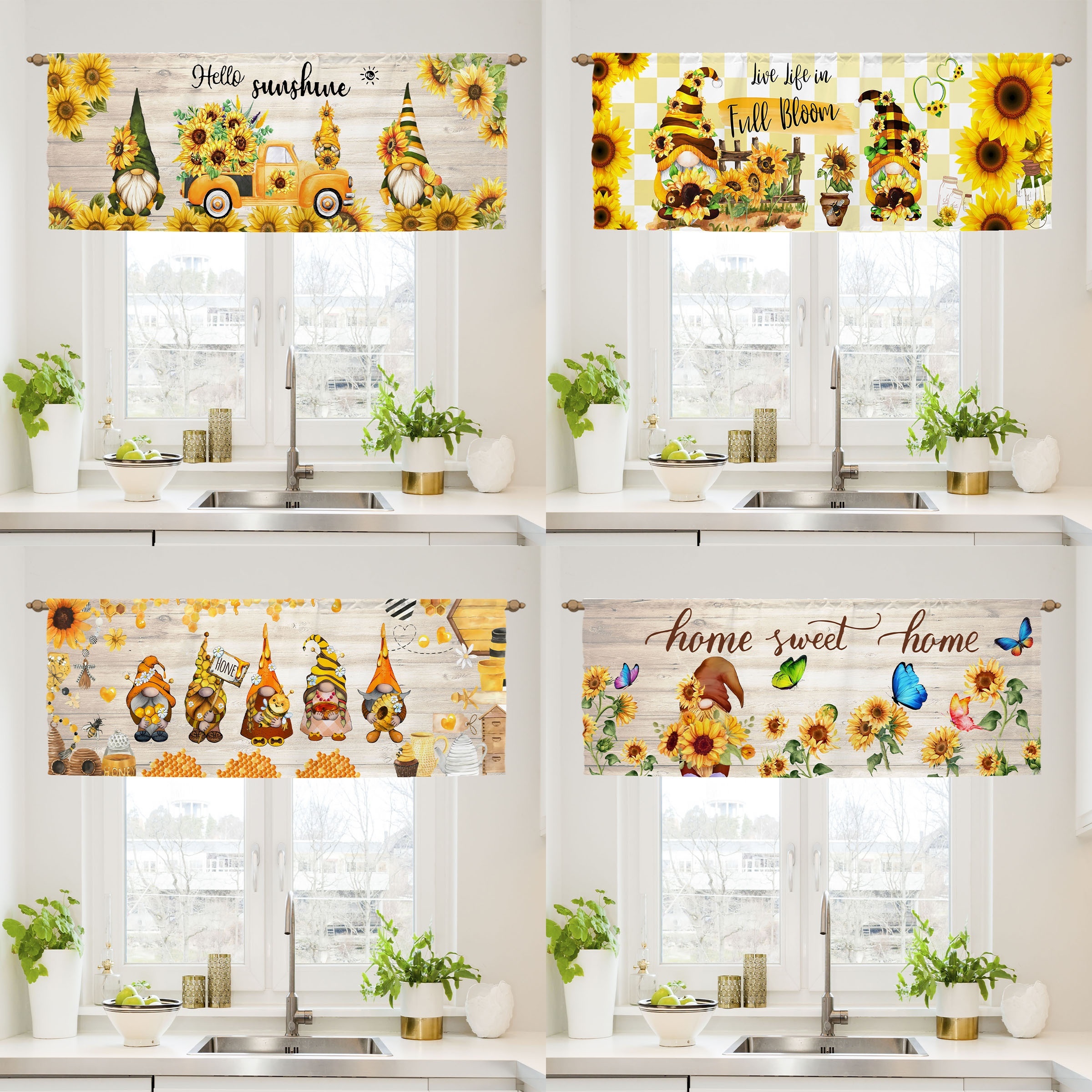 

1pc Valance, Dwarf Printed Curtain, Curtain Curtain - Polyester Rod Curtain Party Supplies