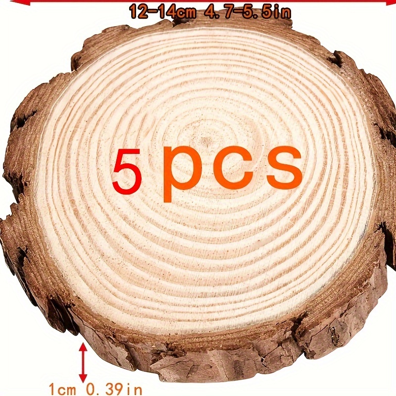 TEMU Natural Thick Wood Slices - Rustic Tree Stump Centerpieces With Rings, Unfinished Wood Rounds For Diy Crafts, Wedding & Party Decor, Cake