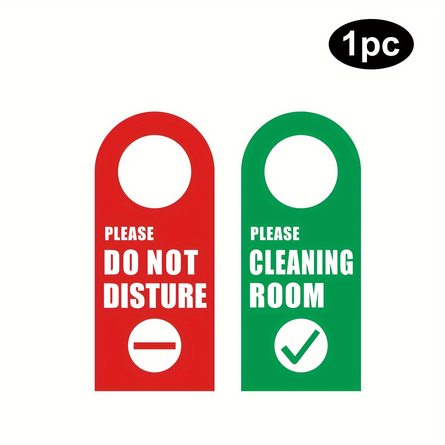 

Modern Double-sided Door Hanger Sign - 1pc Vinyl "do Not Disturb" & "please Cleaning Room" Indicators For Hotel Entryway, Door Mount, No Electricity Needed