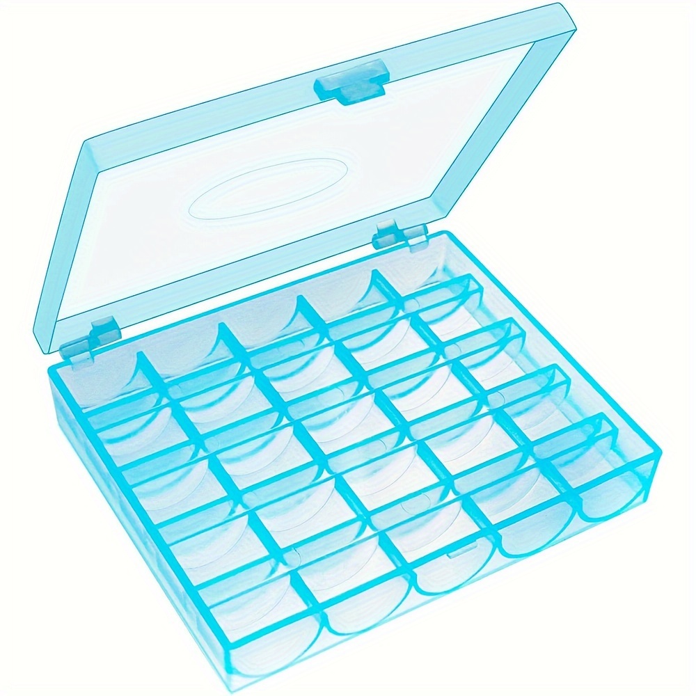 25-grid Transparent Thread Spool Storage Box For Home Sewing Machine Additions And Tools