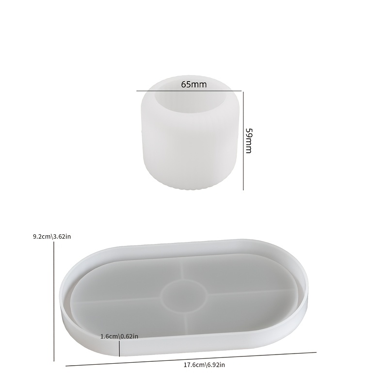 E-shop 2er-Set Silikonformen zum Gießen von Kerzenhalter-Dekorationsplatte, Geburtstagsformenset, Heim-Desktop-Atmosphäredekoration, Feiertags-,