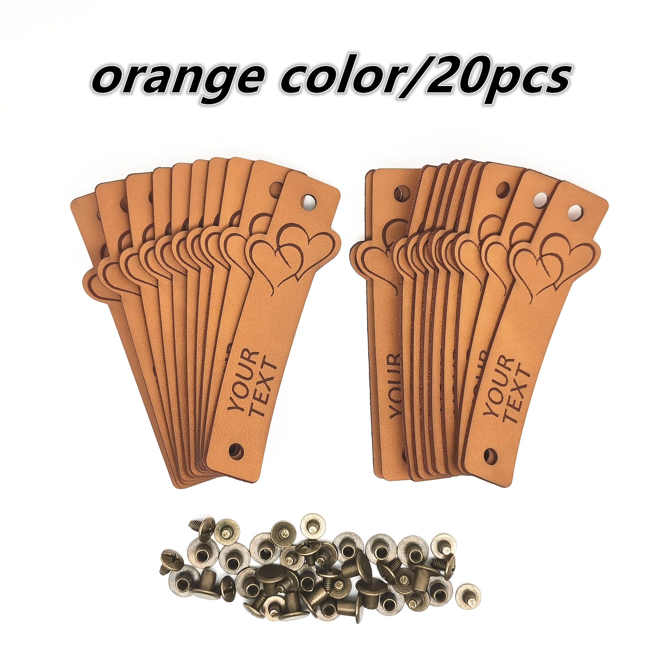 TEMU Custom 20/40pcs Large Tags With Design, Personalized Content, Name Customization, Includes Big Rivet For Crafting
