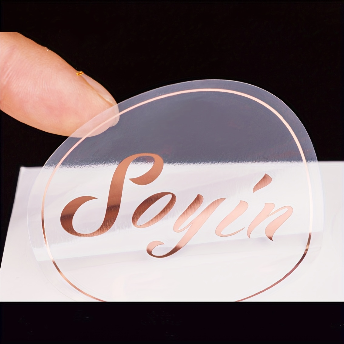 100-500pcs 2in/5.08cm Round White Background Transparent Customizable Labels - For Business Signs, Thank You, Wedding, Party, Birthday And Bride Gift Party Personalized Paper/pvc Stickers