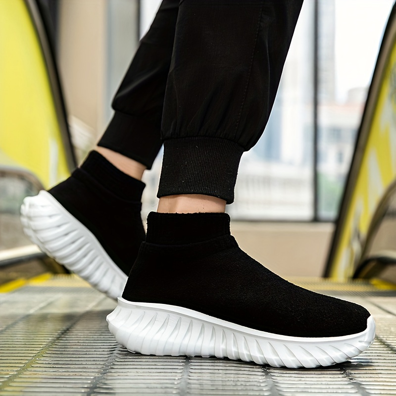 New Winter Collection of Thick-Soled Oversized Unisex Shoes, Warm Mid-Top Couple Shoes, Easy Slip-On Soft Casual Walking Shoes