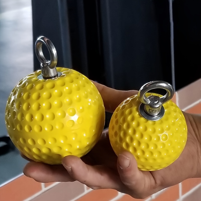 pair of yellow grip strength training balls textured surface for finger forearm and hand strengthening   traction battery free suitable for fitness chains   and climbing muscle finger trainer Product details 0