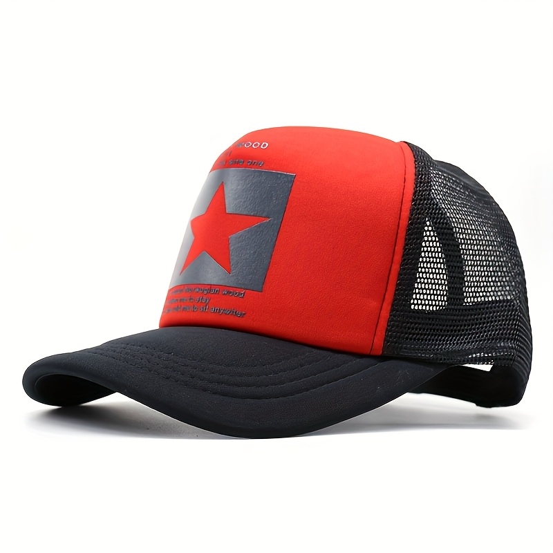 Men's Baseball Cap with Five-Pointed Star Print