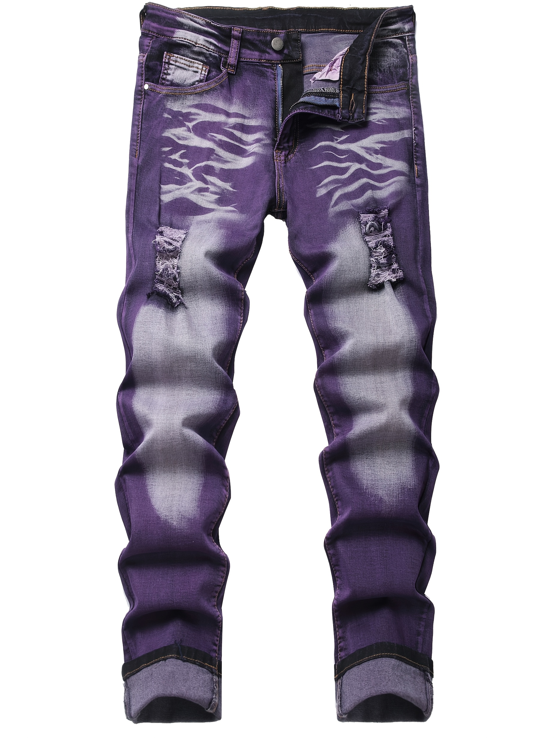mens purple jeans sold on Temu United States