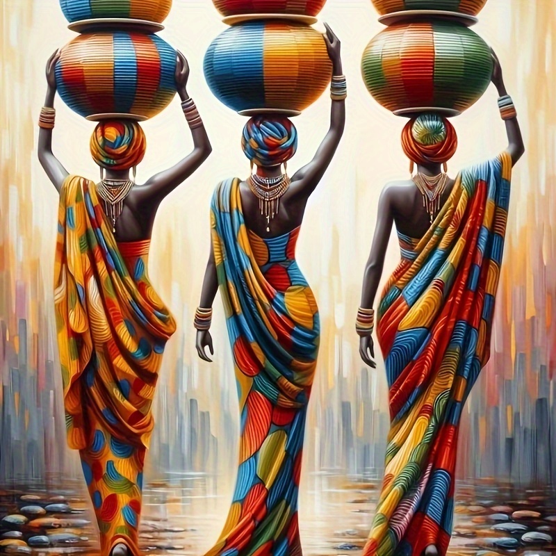 

Diy 5d Diamond Painting Kit - Colorful Female Silhouette, Frameless 7.87x7.87in, Full Drill Art & Craft Embroidery For Wall Decor