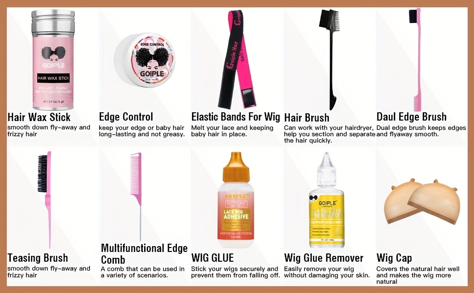 golel   styling kit for women hypoallergenic lace tint mousse waterproof melting spray natural look wax stick edge control finishing sprays ideal for curly hair toupees closure frontals details 5