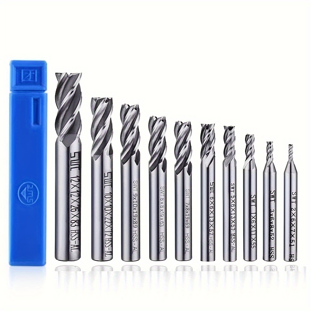 

Hss End Mill Cutter Cnc Lathe Straight Shank 2-12mm 4 Flute Spiral Cutter Cutting End Mill Set End Mill Cutter Bit 2/3/4/5/6/7/8/9/10/12mm