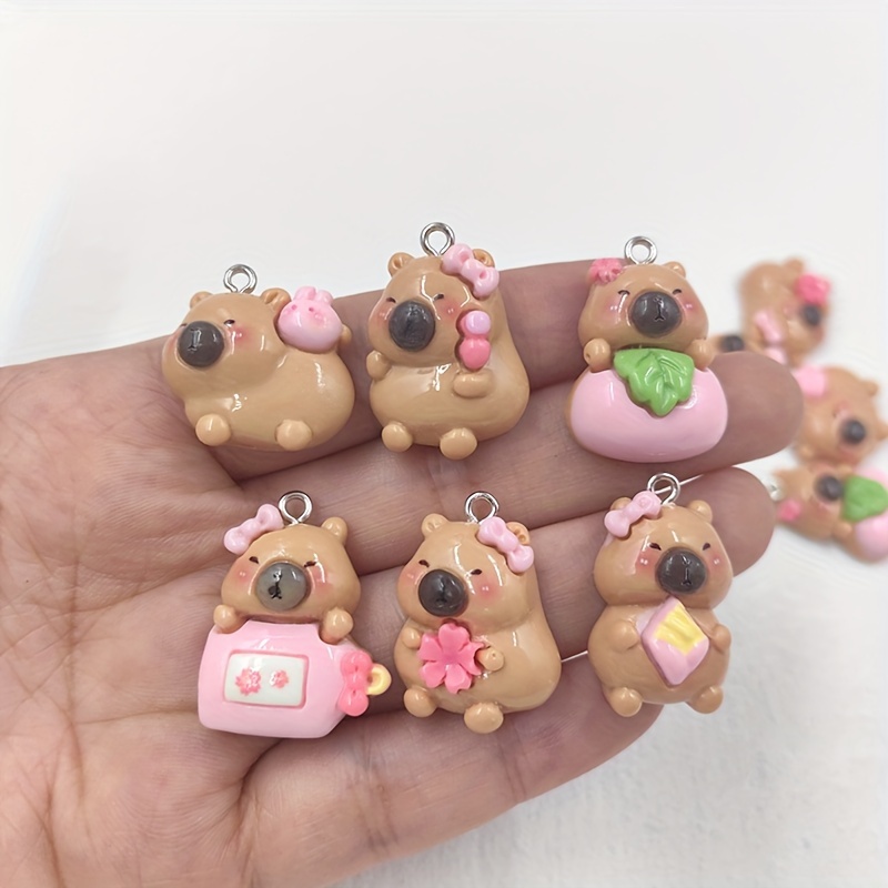 

Capybara Resin Charms - & Water-resistant Pendants For , Phone Cases, Hair Clips & Keychains - Ideal For Crafters And Animal Enthusiasts