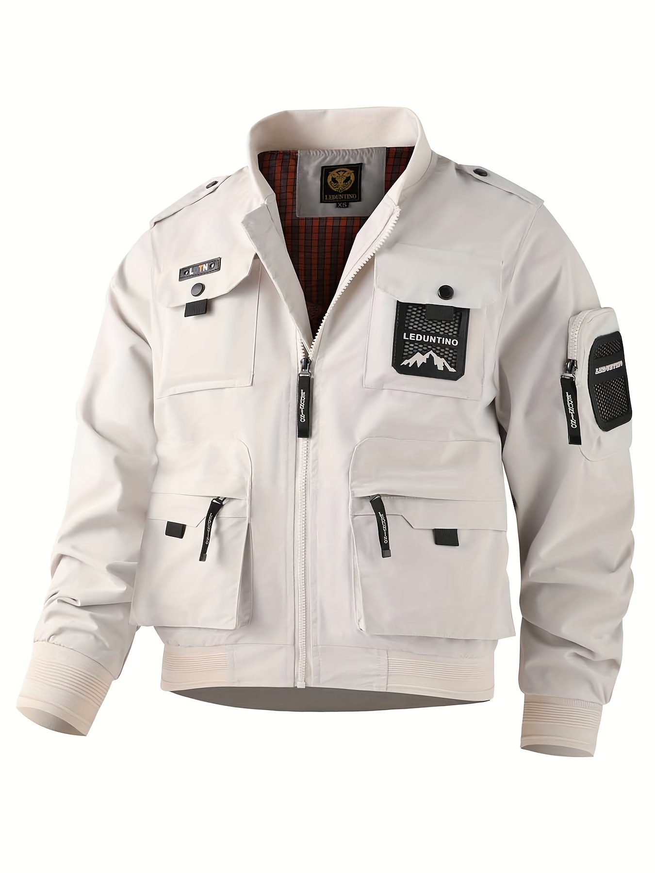 Men'S Fashion New Jacket Men Spring Autumn Thin Casual Multi-Pocket Outdoor Stand Collar Bomber Jacket Men Windproof Outdoor Jacket Male