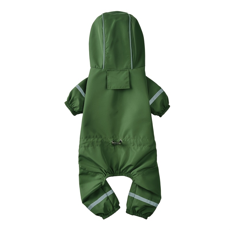 TEMU a quattro per animali domestici, Poncho antipioggia con cappuccio riflettente per cani, Abbigliamento antipioggia da esterno per di taglia come
