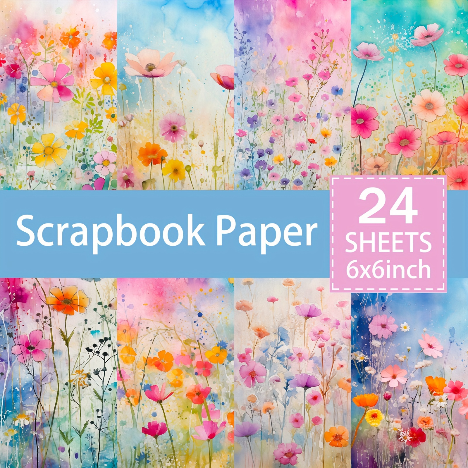 

24 Sheets 6 Inch Watercolor Style Flowers, Bouquets, Plants, Flowers, Leaves, Background Decoration, Diy Stationery, Retro Journal, Junk, Journal Page, Greeting Card, Planner, , Background Card Pad