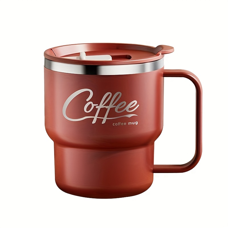 E-shop 400ml Kaffeetasse aus 304 Edelstahl, auch als attraktiver Wasserbecher geeignet. Mit doppelwandigem, verbrühungssicherem Design, für Zuhause