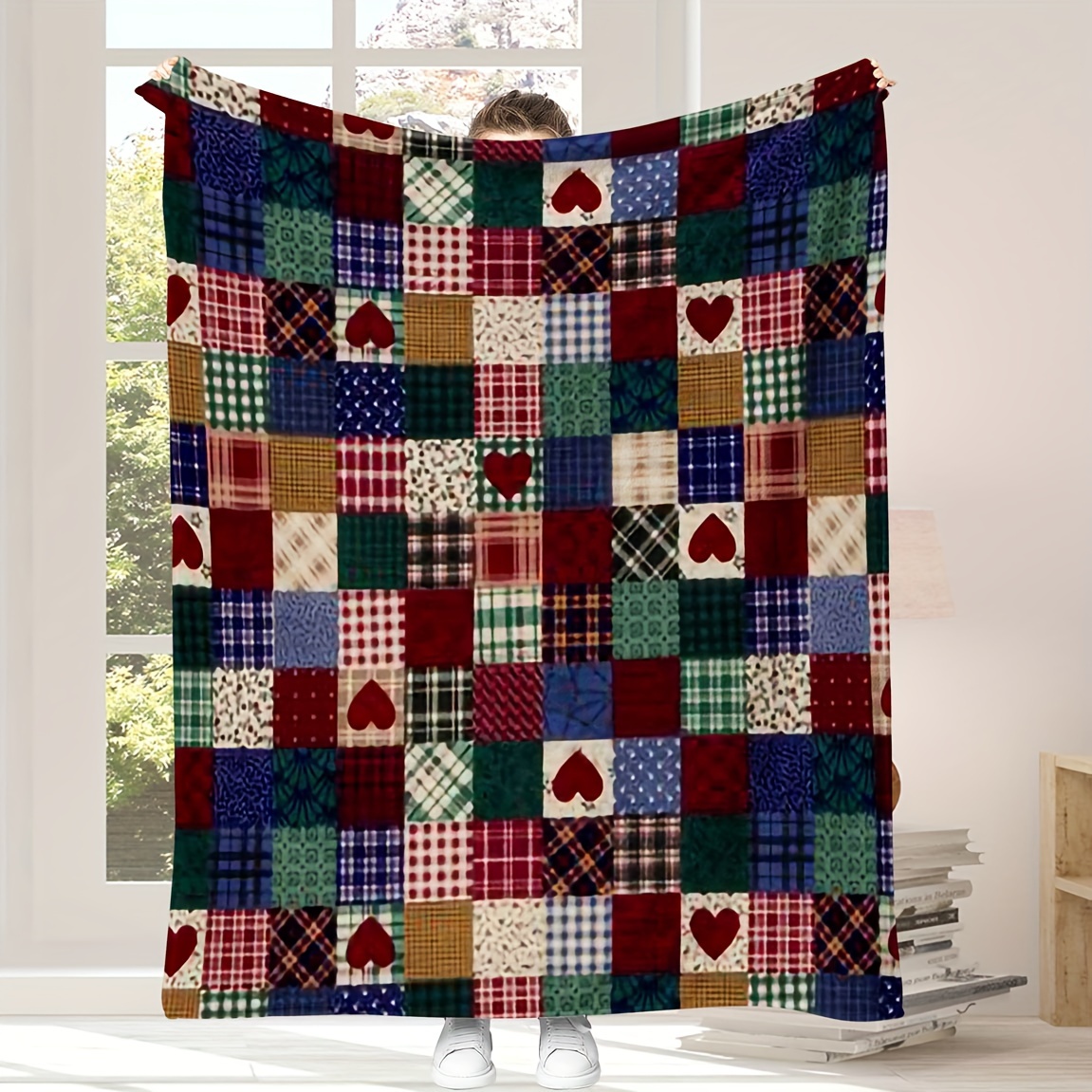 

Cozy & Stylish Throw Blanket - Soft Fleece, Mixed Color Pattern, Comfort, Machine Washable - Home Decor & Christmas Gifts