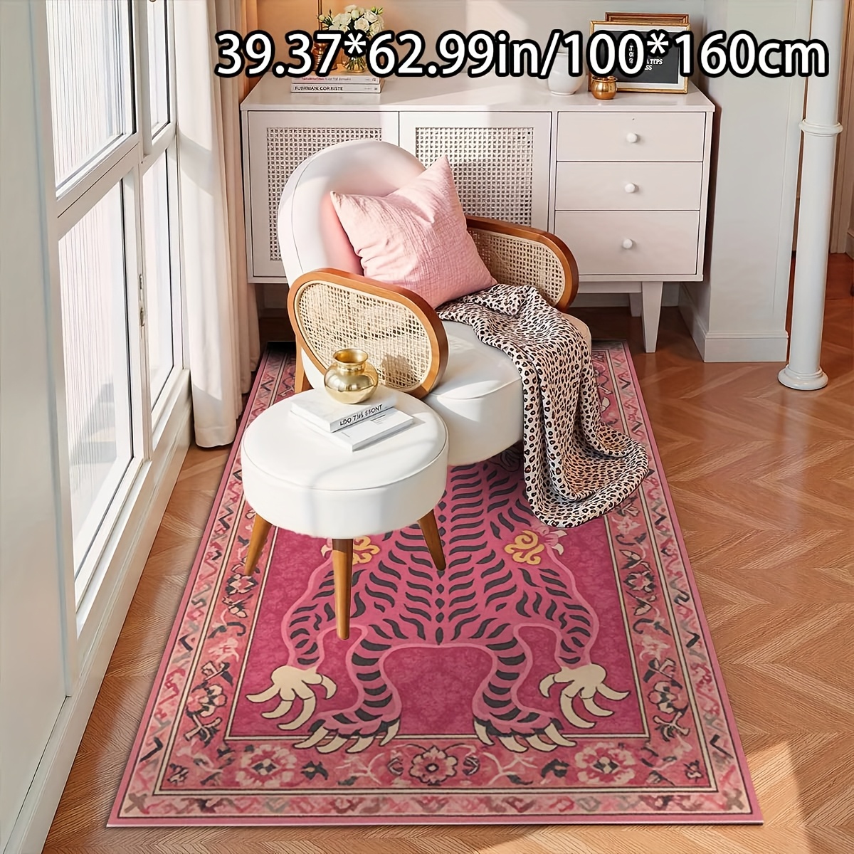 TEMU [ ] [soft Velvet   Dot Plastic Bottom] 1pc Soft Decor Green Valley Youlin Yiyun Pattern Versatile Decorative Style, Living Room Carpet, Sofa