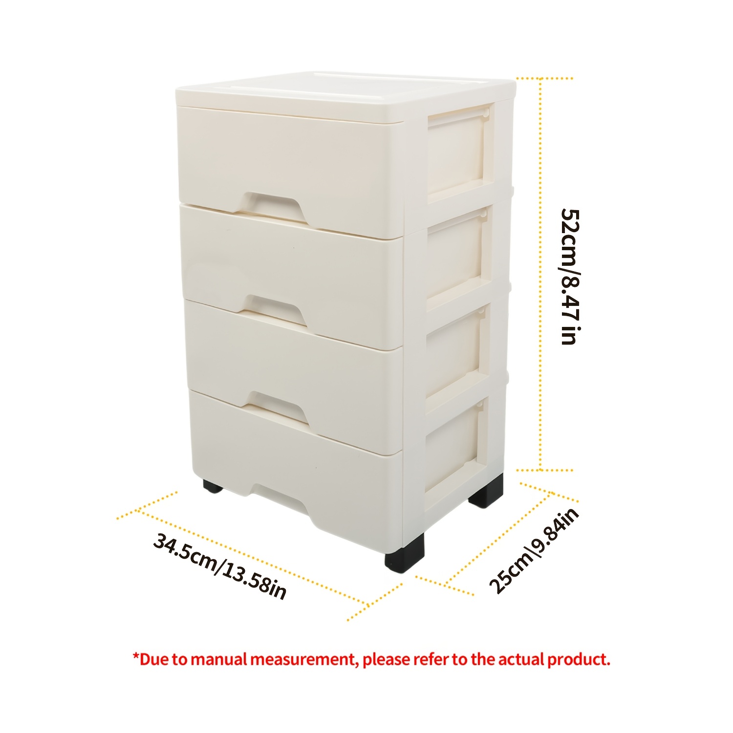 TEMU 1pc Plastic Storage Drawer With Wheels - Multi-functional Stackable Organizer Box - For Home Office Use - Storage Box, Storage Drawer Units