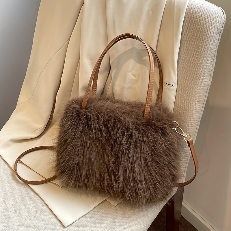 

[customer ] Chic Fur Tote Bag For Women - Soft, Fluffy & Versatile Shoulder Handbag With Magnetic Closure - In Multiple Colors