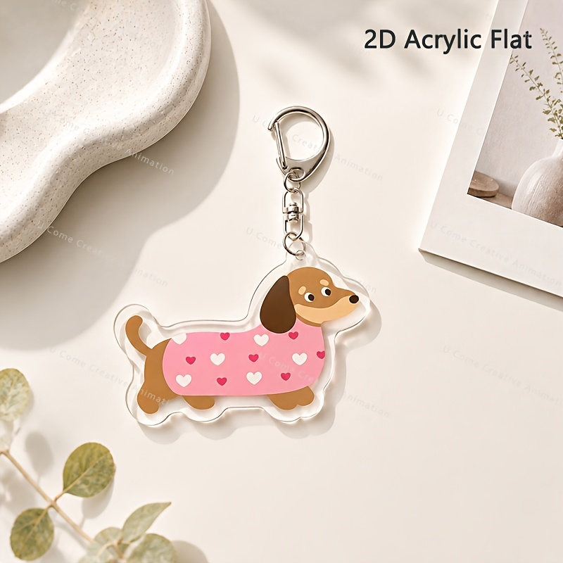Cute Dachshund Keychain Bag Charm, Single-Pack