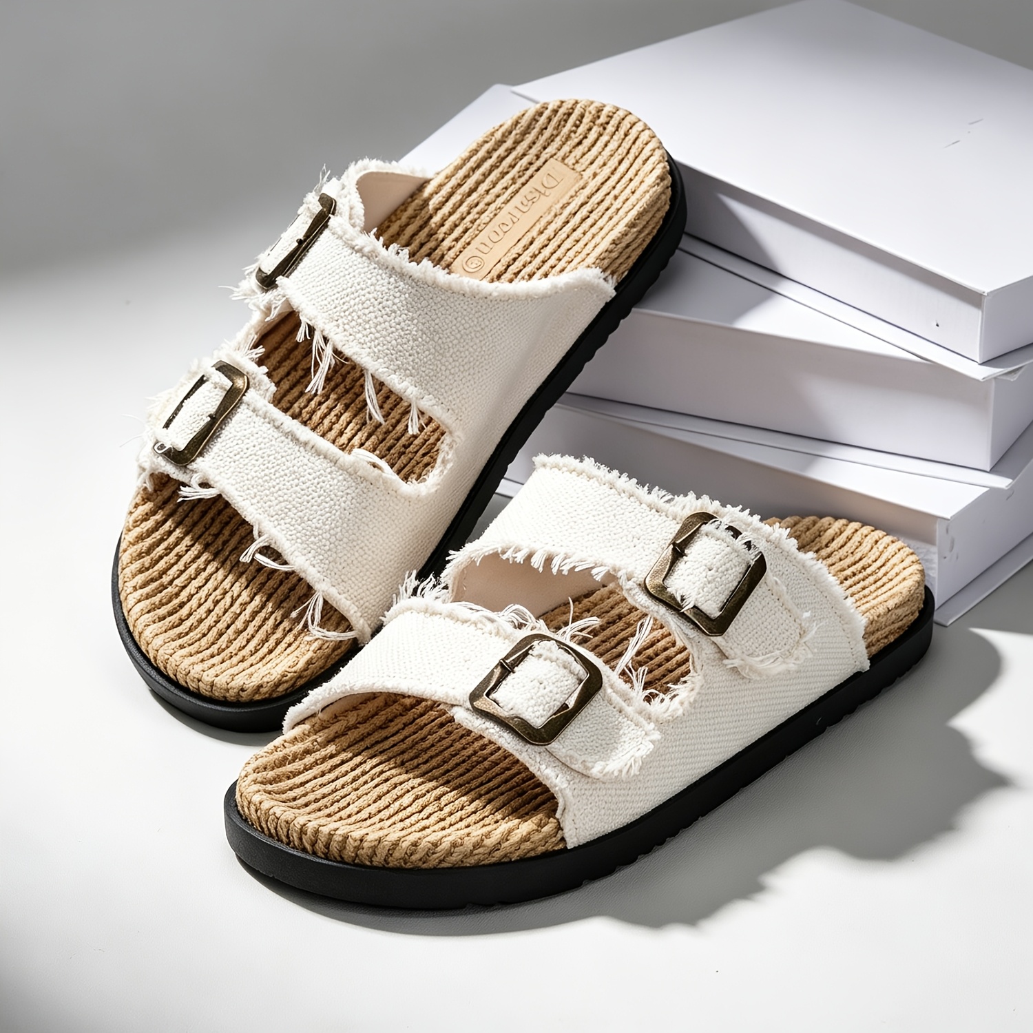 TEMU Men's Soft Sole Non-rubbing Summer Slides, Double Design Anti-slip Slippers, Adjustable Upper Retro Anti-odor Sweat-absorbing Outdoor Walking