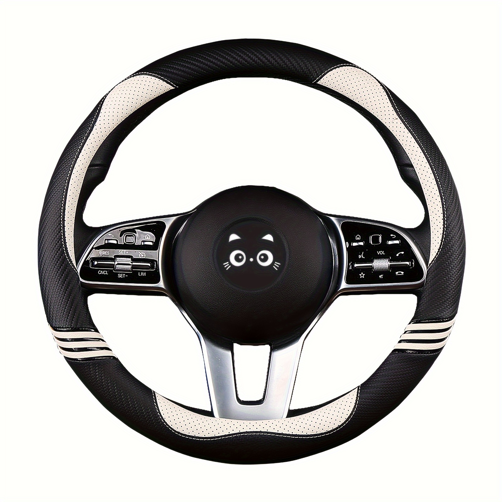 steering wheel cover carbon fiber pu pu leather anti - Temu