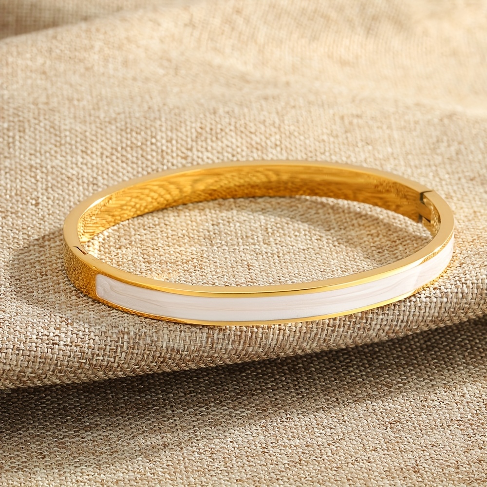 E-shop 1 Stück / 7 Stücke Edelstahl Armband, Öltropfen Mehrfarbiges Armband, Wasserdicht, Hypoallergen, Vintage-Design, zu jedem Outfit, für Teenager