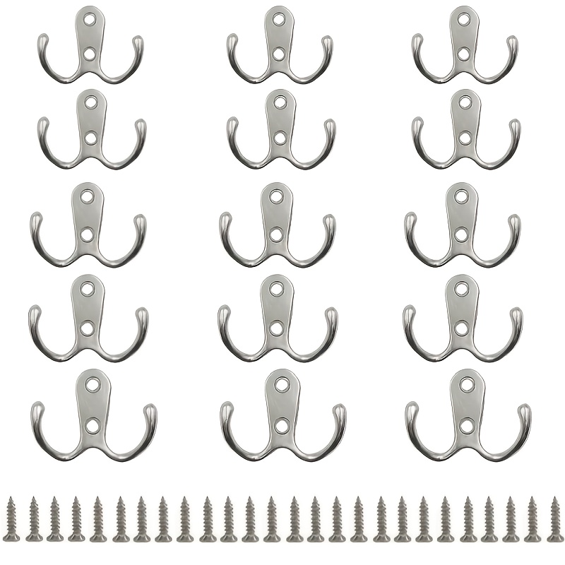 15 Pack Hooks For Wall - (bronze/black/yellow/silver), Durable Alloy Robe Hangers, Space Closet Organizer With , Hardware For , Utility Hooks