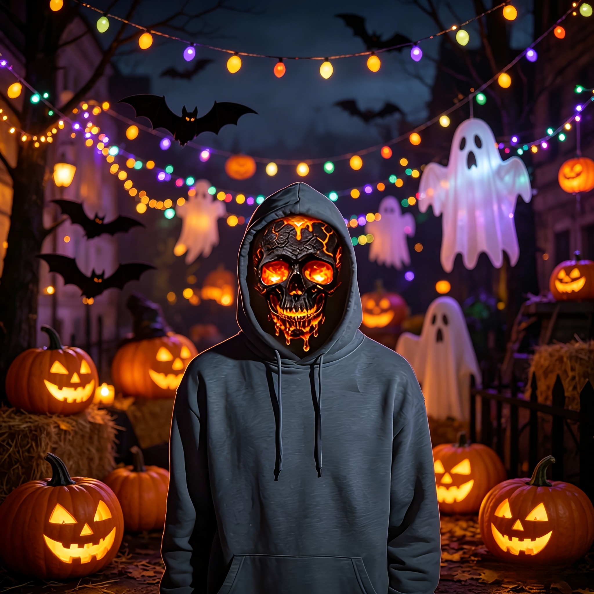 Image of Flame Skull Mask 1pc/halloween Costume Prop/horror Prank Headwear/party Photo Prop/suitable For Halloween, , Horror Themed Party Decorations