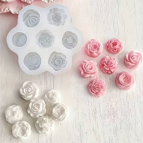 diy wax mold 7 flower mold suitable for small floral scented candle making plaster cement concrete casting ideal for home desktop atmosphere decoration holiday gifts craft gifts