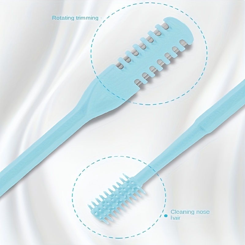 double sided knife nose hair scraper portable manual nostril cleaning kit for men and women plastic washable 360 degree rotating nose hair trimmer Product details 6