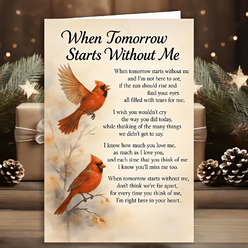 TEMU A 4pcs Set (two Greeting Cards And 2 Envelopes) Featuring A 'tomorrow Without Me' Commemorative Card In A And , Intended As A , Including An
