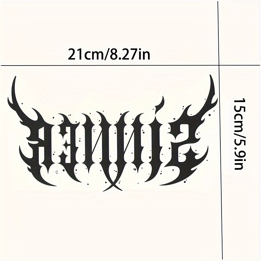 Image of Halloween Decoration Tattoo Letter Tattoo Stickers Neck Chest Stickers