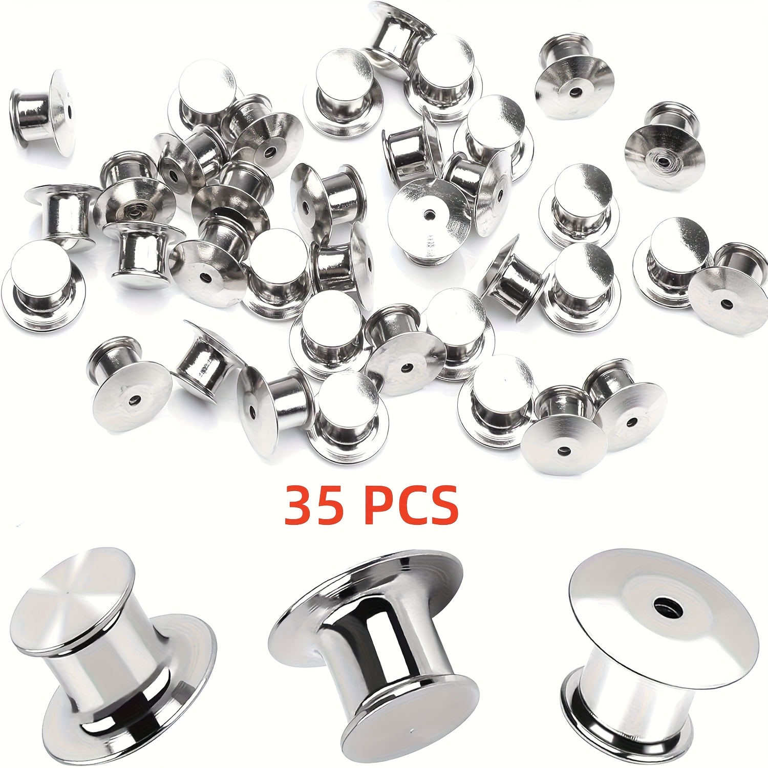 TEMU 15/35/55/95pcs Épingle de Verrouillage Arrière, Fermoir d'Épingle de Verrouillage en Métal